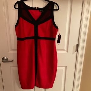 NWT Red + Black Cocktail Dress, XL